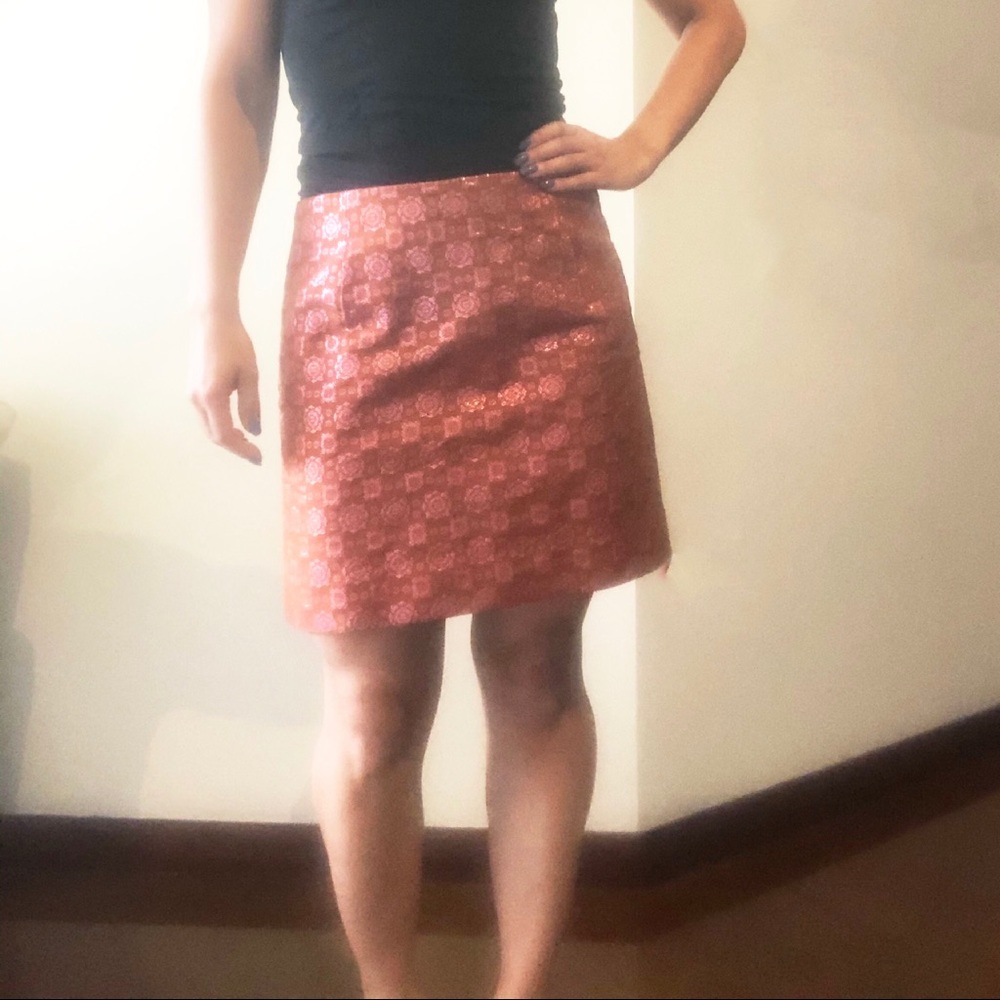 J. Crew Collection Silk Metallic Skirt- size 0